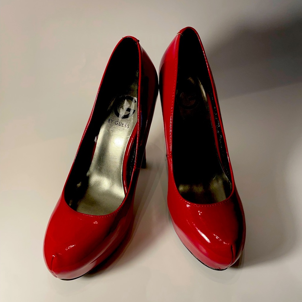 Guess Red Leather Heels 👠